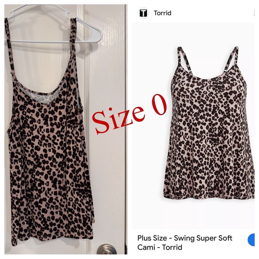 Torrid Black and Cream Leopard Cami